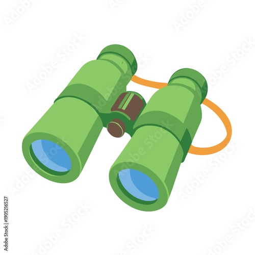 Green Binoculars with Orange Strap outdoor nature
