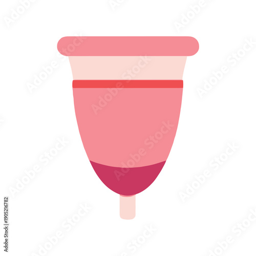 Menstrual cup with pink gradient white background feminine hygiene