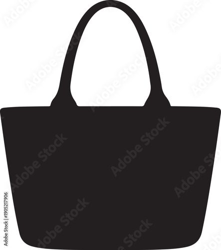 Black shopping tote bag with handles shopping bag single handle