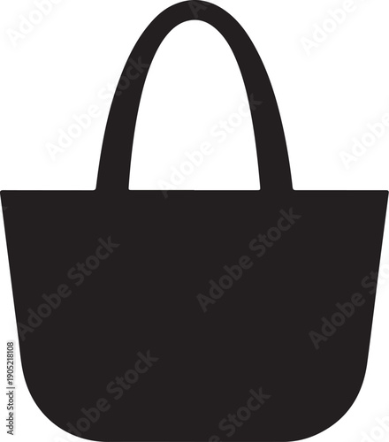 Black shopping tote bag with handles