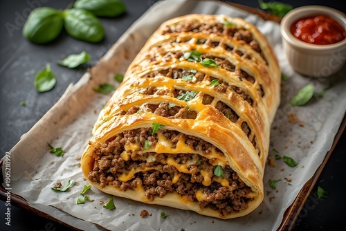 Wallpaper Mural cheesy ground beef stromboli Torontodigital.ca