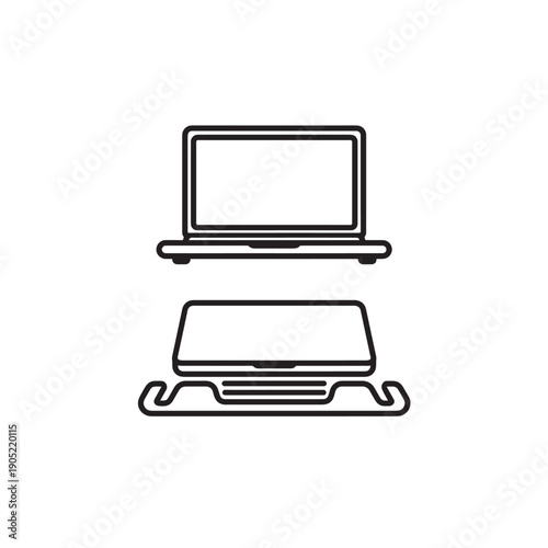 Laptop icon art sleek clean illustration 