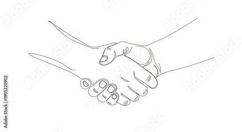 Handshake illustration: Agreement, Partnership, Trust, and Business Deal Concept