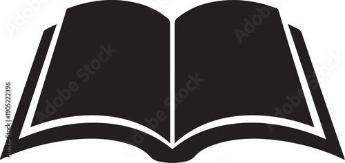 Open black and white book with visible pages open book