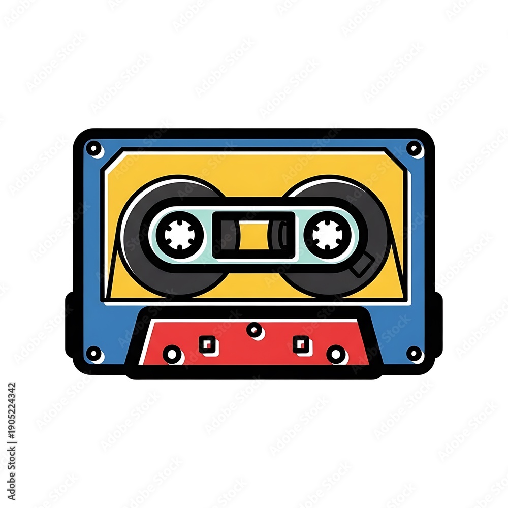 Obraz premium Vintage Cassette Tape Iconic Retro Music Symbol.