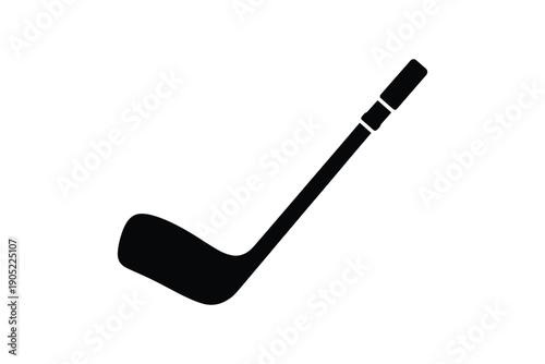 Ice hockey stick icon representing winter sports equipment for athletic competition and hobby branding designs