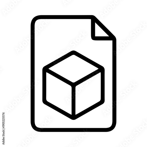 3D File Document Icon