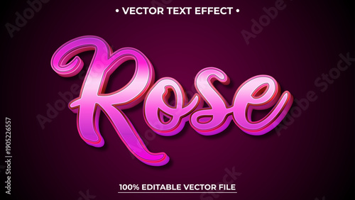 Rose pink editable vector text effect with luxury concept