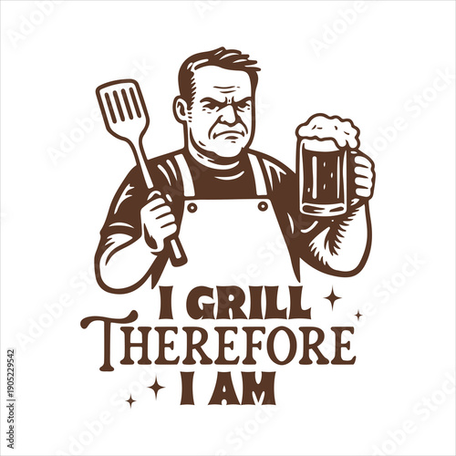  I grill therefore i am shirt Design, Sarcastic Cutting Board Art, Funny Kitchen Engraving, Laser Cutting Board Design, Cute Kitchen Quote ClipArt