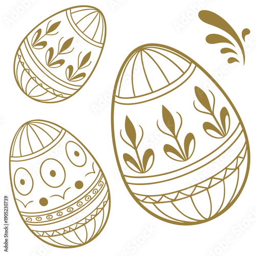 Luxurious Gold and White Easter Egg Pattern Design for Festive Backdrops and Decorative Surface Textures
