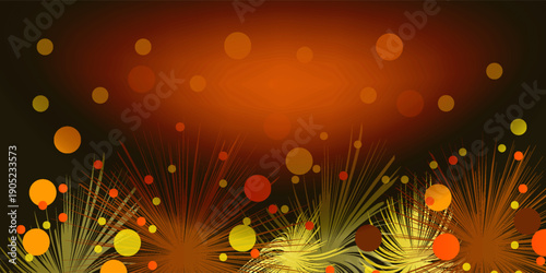 Gold Fireworks and bokeh in New Year eve and copy space. Abstract background holiday.