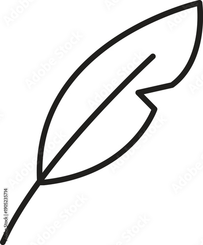 Minimalist feather quill and edit writing line icon for creative blogging and digital content authorship symbol
