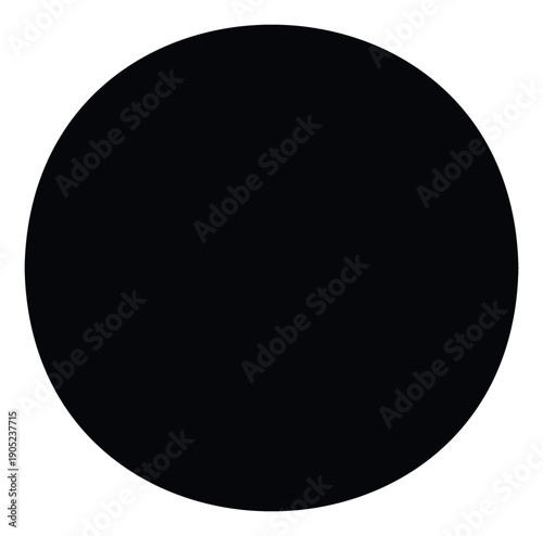 Simple black circle graphic representing minimalist geometry and abstract shapes suitable for modern branding, corporate logos, or visual communication in various media projects.