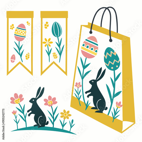 Retail Easter Marketing Kit Featuring Posters Banners and Badges for Seasonal Sales and In-Store Branding