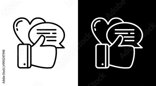 Feedback Black White Icon Set Design 