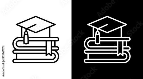 Knowledge Black White Icon Set Design 