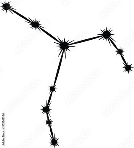 Illustration of constellation with stars connected by lines in a vector graphics file