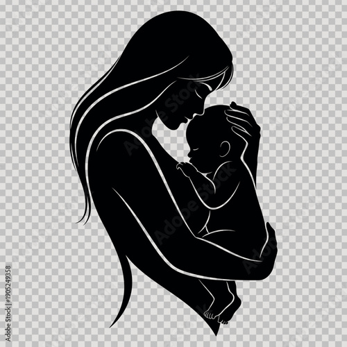 A mother tenderly holding and kissing her baby in a loving embrace