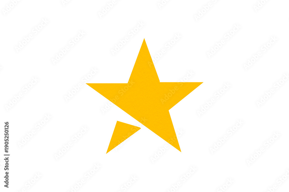 Fototapeta premium A yellow star is placed on a transparent background.
