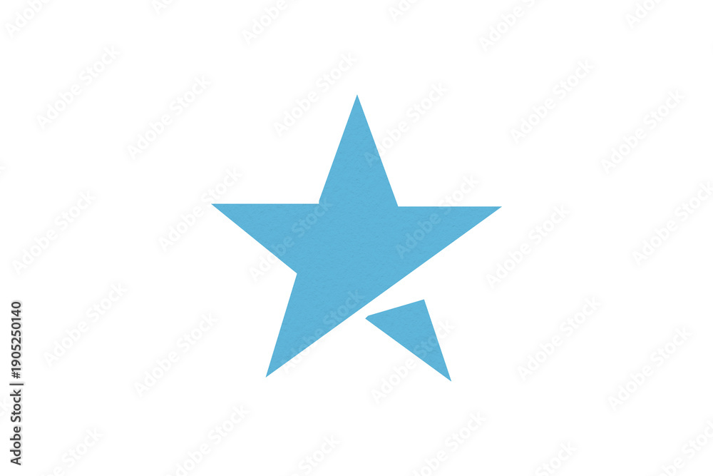 Obraz premium A light blue star is situated on a transparent background.