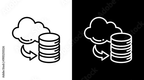 Migrate Black White Icon Set Design 