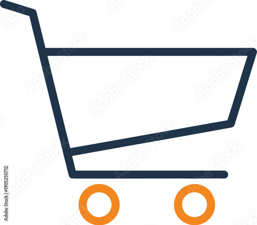 Simple Business icon Shopping Cart with Wheels Vector Illustration for E-commerce