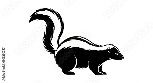 Skunk Silhouette with Distinctive Stripes