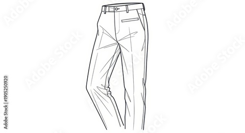 Elegant Men's Trousers Fashion Sketch