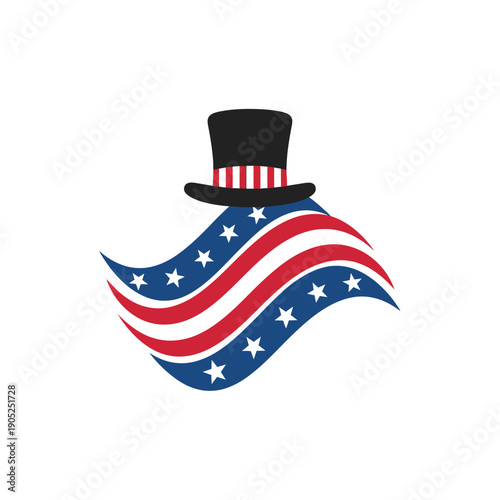 Uncle Sam Hat with USA Flag Waving