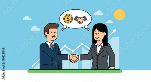 Business handshake between professionals, symbolizing a successful financial partnership and growth.
