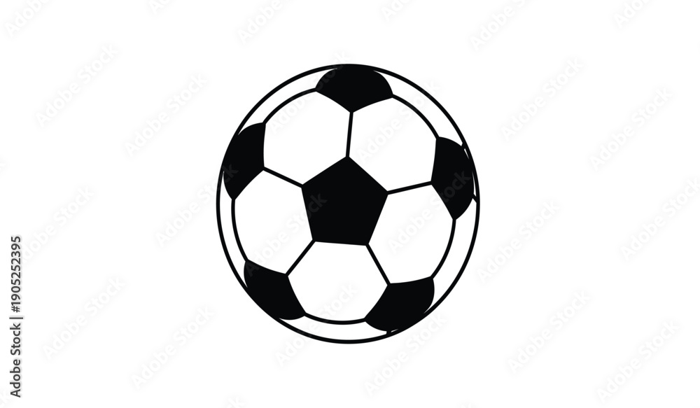 Fototapeta premium A black and white illustration of a soccer ball on a plain