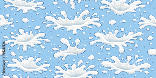 Seamless vector pattern design featuring blue feathers and ocean waves in a nature inspired illustration with water splashes and floral ornaments for a summer wallpaper