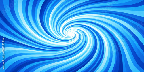 An abstract blue swirl design featuring a liquid water texture and a spiral motion pattern creates a cool light wave backdrop for this artistic whirlpool wallpaper illustration