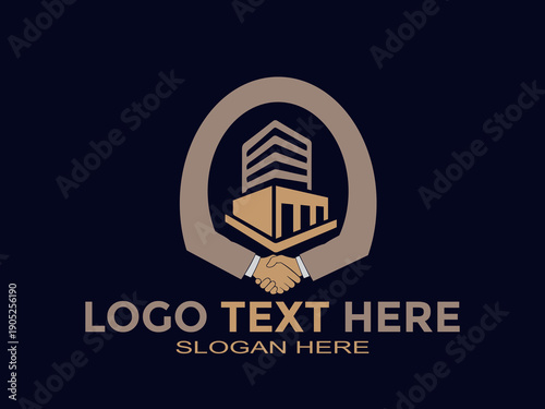 Corporate Building Vector Logo for Real Estate Business