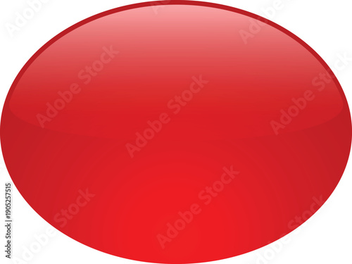 Glossy Red Oval Button