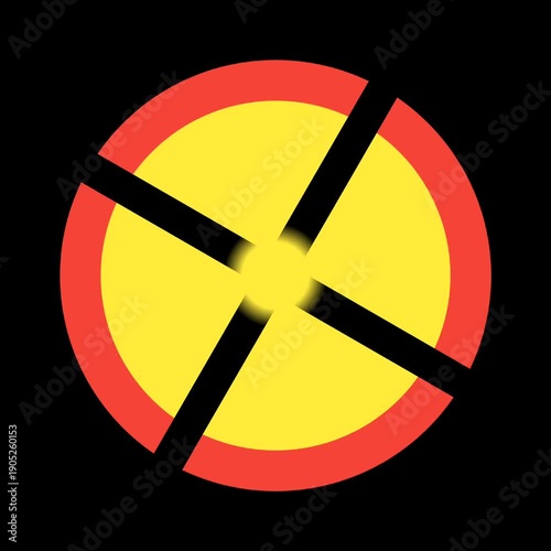 Rotating Target Crosshair Animation Yellow Red Circle