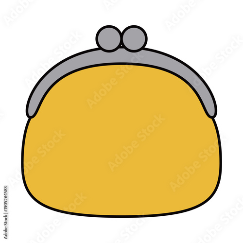 がま口財布（小銭入れ）のシンプルなイラスト