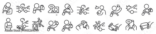 distracted driving icons vector design