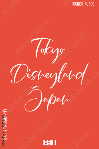Tableau sur toile Tokyo Disneyland Japan    -Global Travel Typography Poster – Iconic Tourist Attr