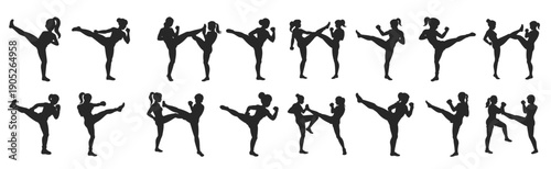  illustration of karate martial arts silhouette