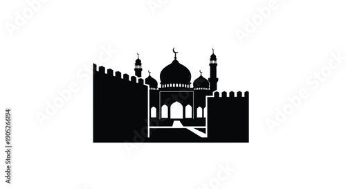 Taj Mahal silhouette with copy space