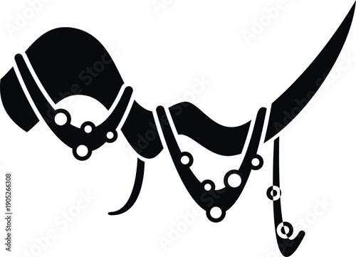 Black simple icon of a parasite or worm representing disease and microbiology