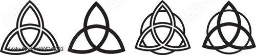 Ancient celtic trinity knot symbol icon set. Celtic knot symbol in on transparent. Endless knot symbols. Celtic trinity knots collection