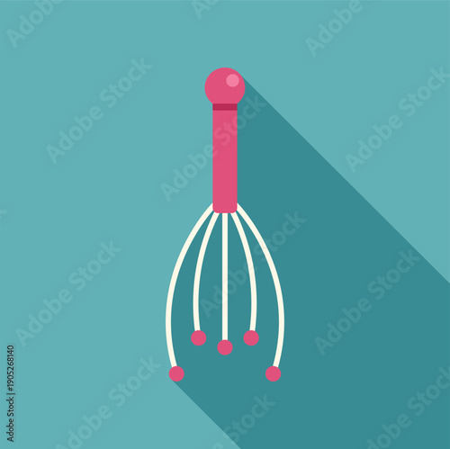 Head massager icon representing scalp stimulation and wellness in a flat design style
