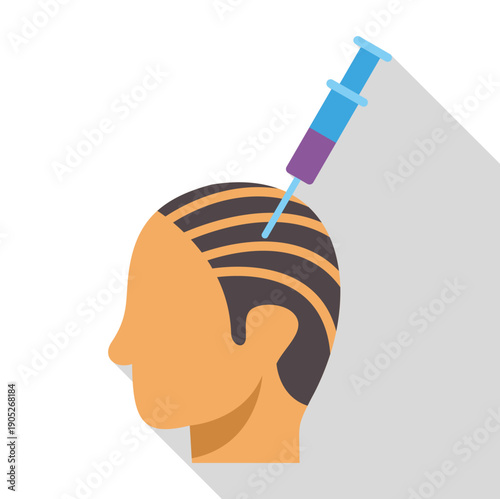Head receiving injection for hair restoration, treating baldness and promoting hair growth
