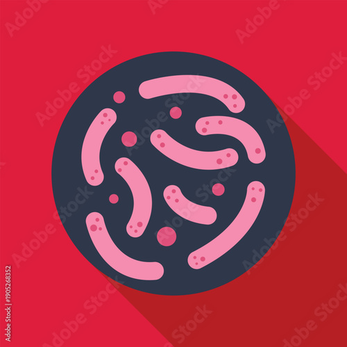 Bacteria or germs in a petri dish spreading causing illness and infection