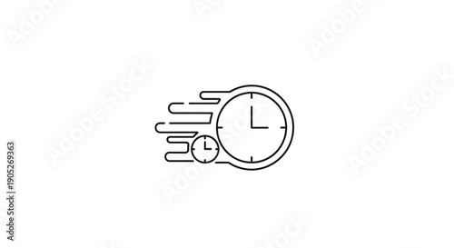 Vector icon illustrating the rapid progression of time and efficient operations speed