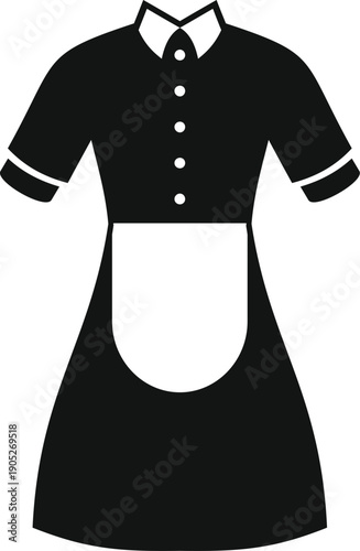 Maid uniform with apron providing a symbol of service and work