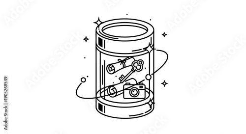 A magical time capsule of cherished memories and future adventures encapsulated within a