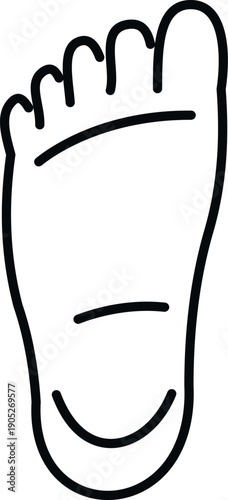 Human foot sole in a simple black outline drawing